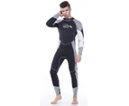 Mr Dive Men 3mm Neoprene Long Sleeve Wetsuit for Surfing Swimming-Gray