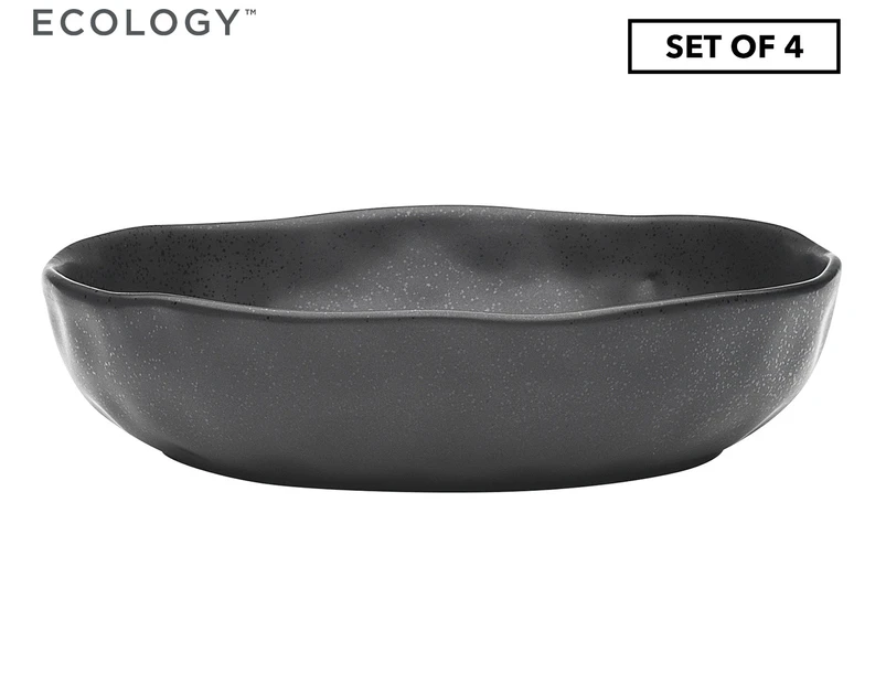 4 x Ecology 22cm Speckle Dinner Bowls - Ebony