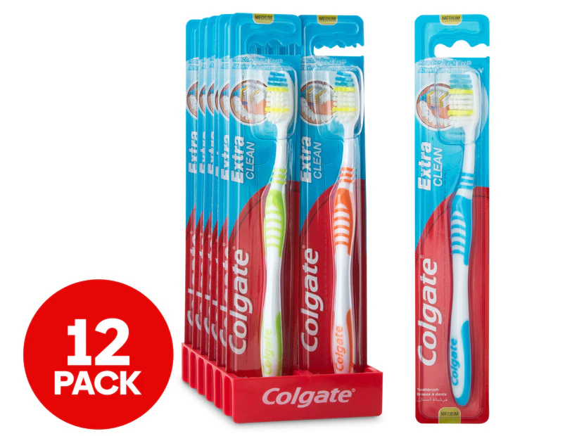 12 x Colgate Extra Clean Toothbrush - Medium