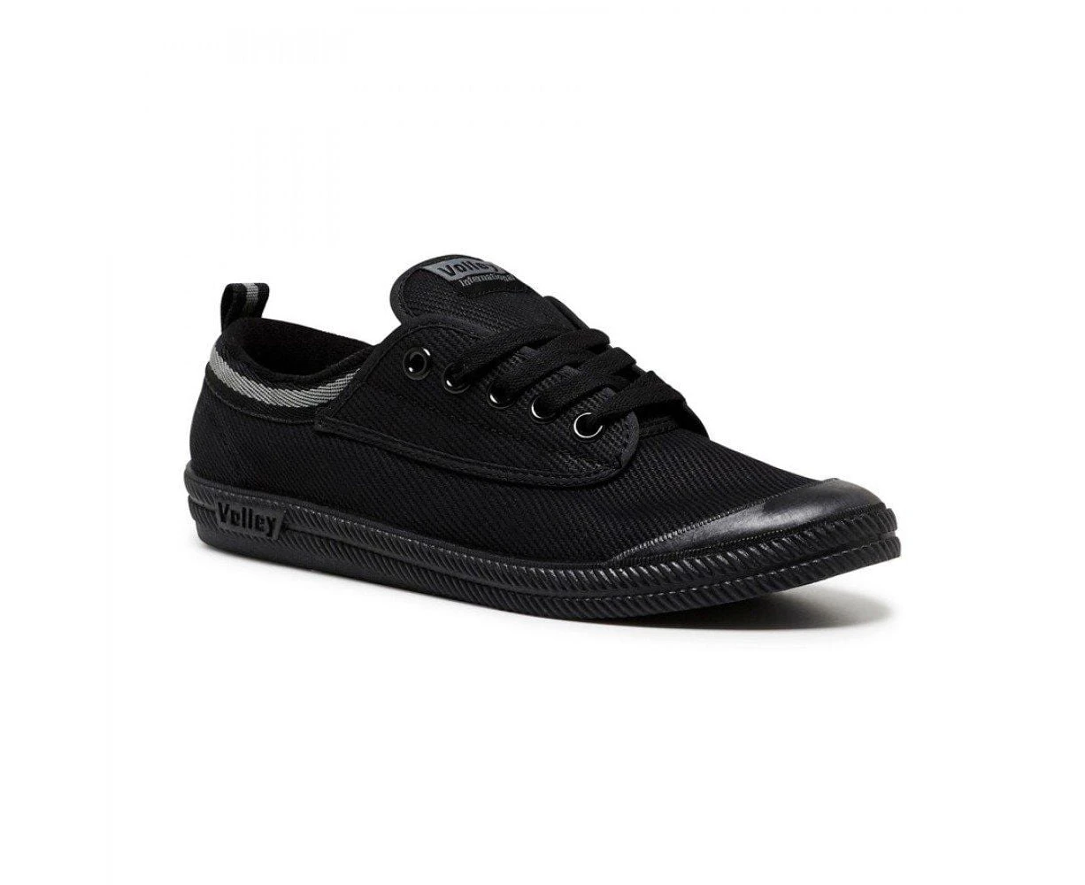 Dunlop Volleys International Volley Low Canvas Casual Mens Shoes - Black/Dark Grey