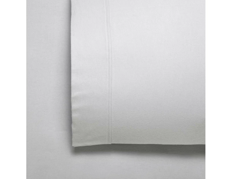 Fletcher 170gsm Cotton Twill Flannelette Sheet Set (Silver) - Split King