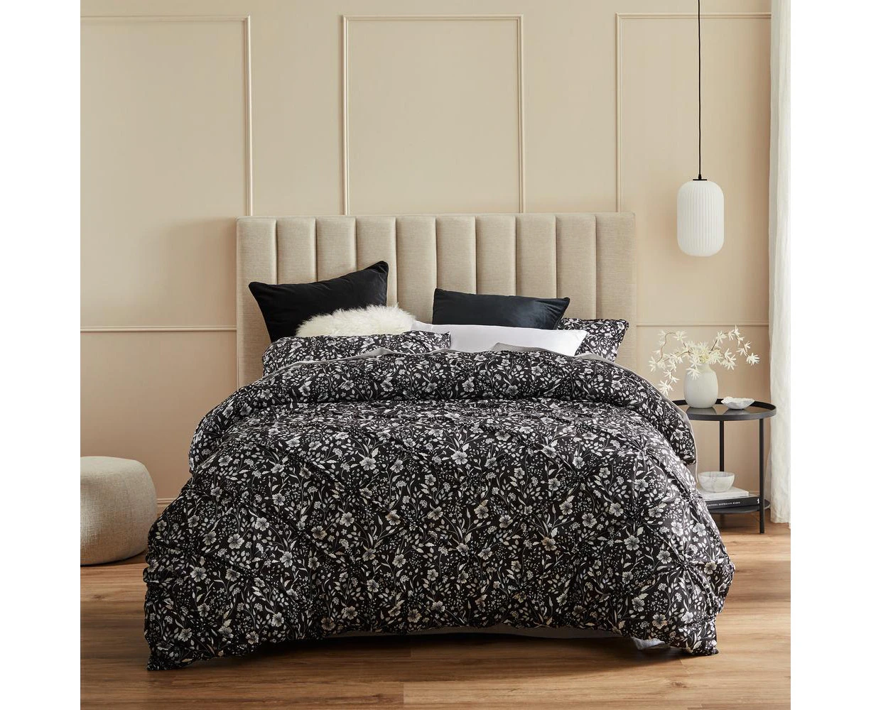 Leisel Quilt Cover Set (Black) - Double