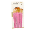 12pcs Rose Red Artist Paint Brush Set Painting Tool Pack for Acrylic Oil Watercolour Kit
