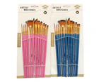12pcs Black Artist Paint Brush Set Painting Tool Pack for Acrylic Oil Watercolour Kit