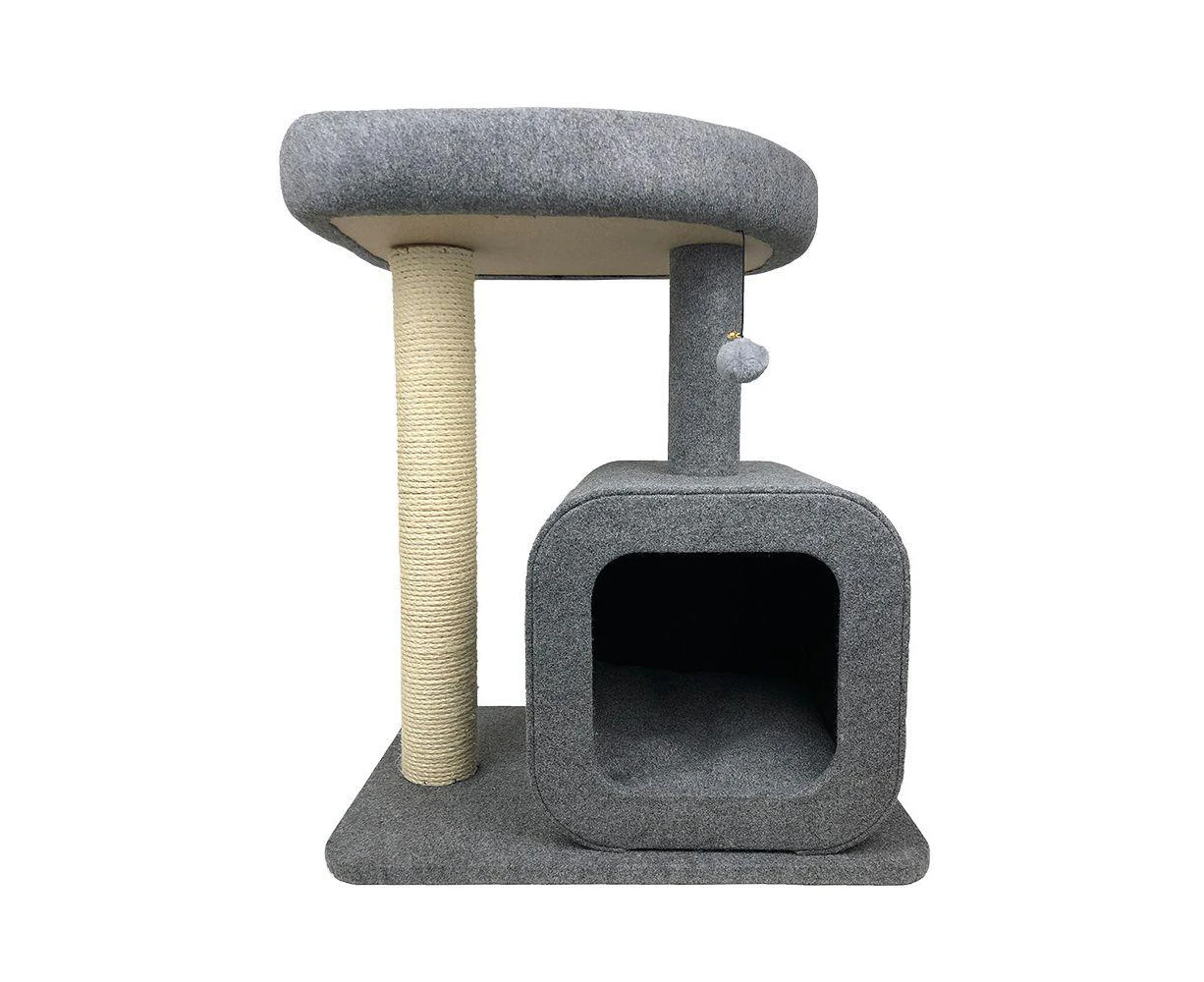 Cattitude Cat Scratching Tree With Top and Bottom Bed