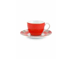 Blushing Birds Espresso Cup & Saucer (Red) - 120mL