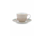 Blushing Birds Espresso Cup & Saucer (Khaki) - 120mL