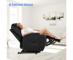 Oppsbuy Electric Lift Recliner Chair PU Leather Lounge Sofa Chair for Elderly with Side Pockets and Cup Holders Black