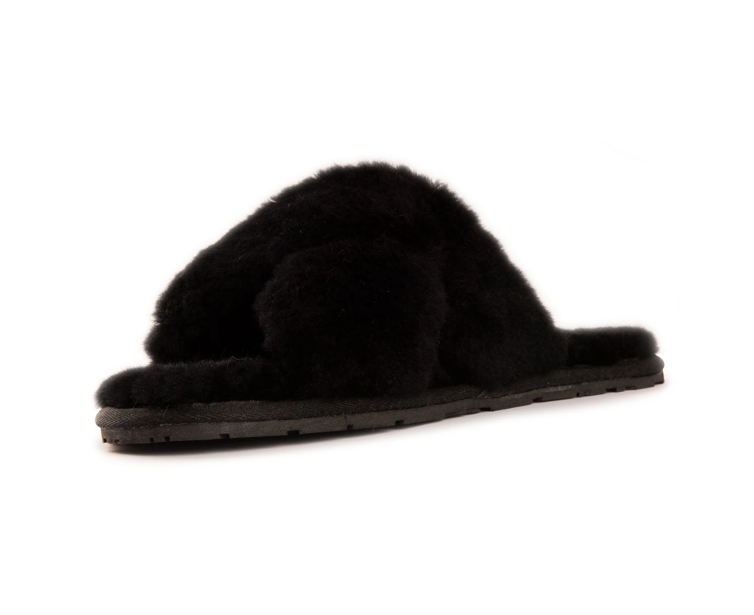 Aus Wooli Australia Women Brighton Sheepskin Wool Slippers - Black