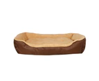 Advwin 105CM Dog Bed Washable Pet Bed for Large Dogs Non-slip Calming Bed Square XXL Size Brown