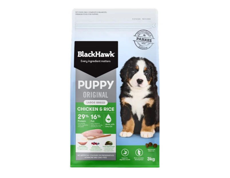 Black Hawk Puppy Large Breed Chicken & Rice Dog Food 3kg