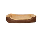 Advwin 90CM Dog Bed Washable Pet Bed for Large Dogs Non-slip Calming Bed Square XL Size Brown