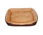 Advwin 90CM Dog Bed Washable Pet Bed for Large Dogs Non-slip Calming Bed Square XL Size Brown