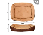 Advwin 90CM Dog Bed Washable Pet Bed for Large Dogs Non-slip Calming Bed Square XL Size Brown