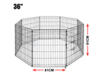 Dog Crate 8 Panel Foldable Dog Playpen Puppy Enclosure Indoor/Outdoor Metal Cage