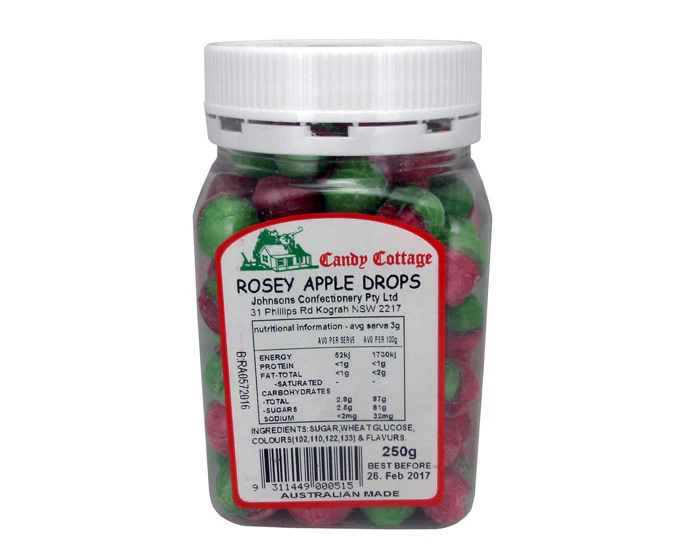 Candy Cottage Rosey Apple 250gm Old Fashioned Lollies Sweets