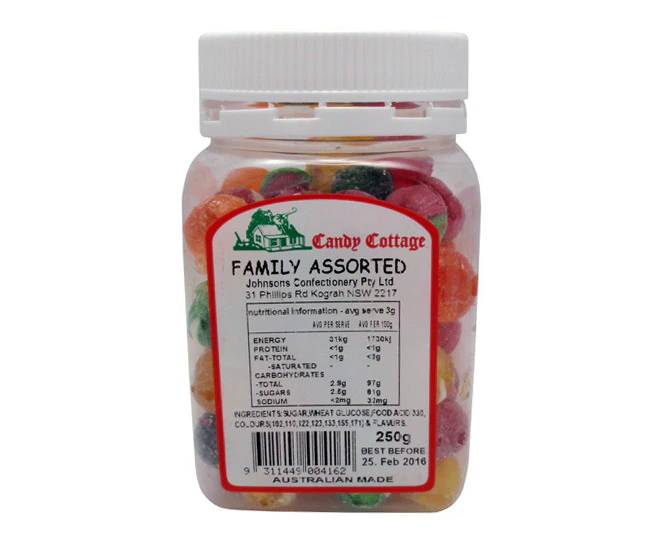 Candy Cottage Family Assorted 250gm Old Fashioned Lollies Sweets