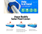 Aquabuddy Pool Cover 8x4.2m 400 Micron Swimming Pool Solar Blanket 5.5m Blue Roller