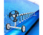 Aquabuddy Pool Cover 8x4.2m 400 Micron Swimming Pool Solar Blanket 5.5m Blue Roller