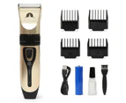 Rechargeable Electric Pet Clipper Dog Cat Hair Trimmer Fur Shaver Kit Cordless - Gold