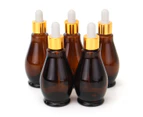 100ml 5Pcs Amber Glass Pipette Eye Dropper Bottles for Aromatherapy Essential Oil Perfume Toner