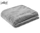 J.Elliot Home 220x240cm Solid Faux Mink Blanket - Graphite