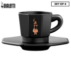 Set of 4 Bialetti 8 Faces Cups - Black