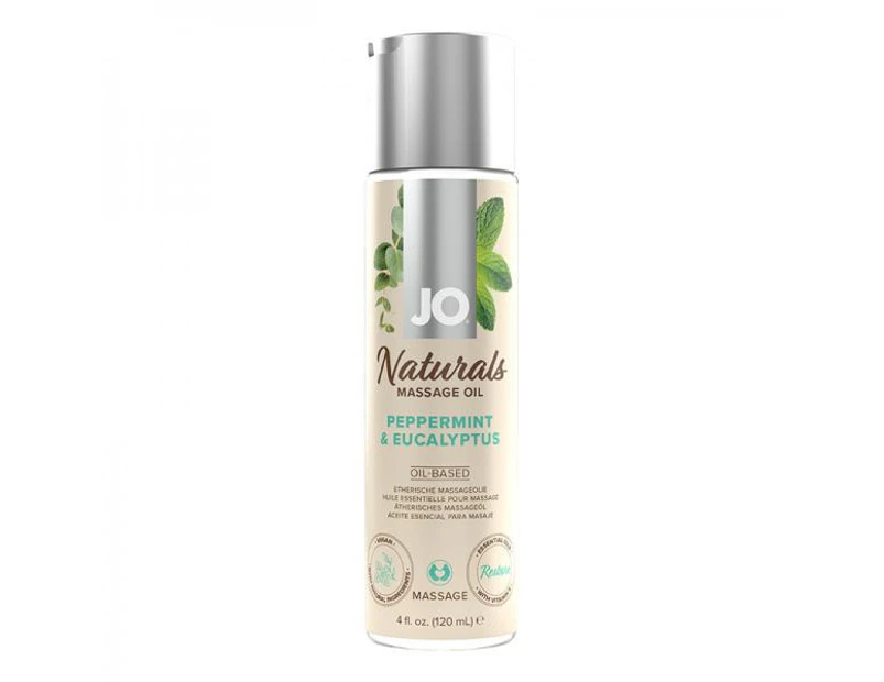 Jo Naturals Peppermint & Eucalyptus Massage Oil 4 Oz.