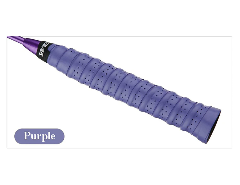2Pcs Tennis Badminton Racket Grip Tape Anti-Slip Absorbent Overgrip Grips Tape for Squash,Fishing Rods Breathable Elastic Loose-Proof Keel Tape - Purple