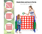 Costway Giant Connect 4 In A Row Jumbo 4-To-Score Game Set Kids Adults Family Outdoor Fun Play Toy Gift Red