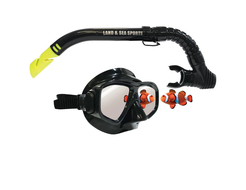 Clearwater Black Mirror Silicone Mask and Snorkel Set (Black)