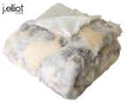 J.Elliot Home 130x160cm Arctic Faux Fur Throw - White/Grey