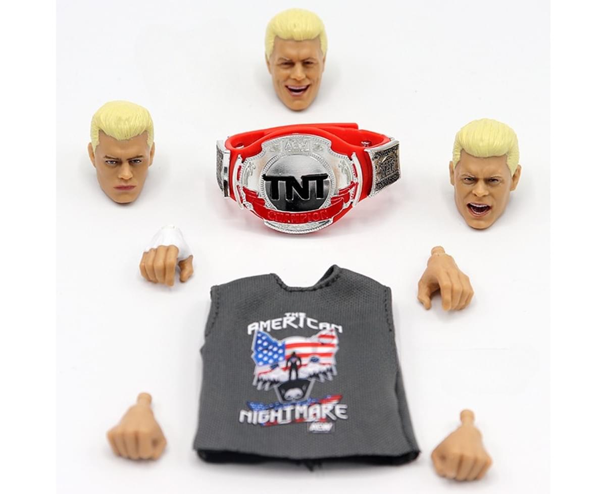 Cody Rhodes Nightmare 7" Elite AEW Unrivaled Wrestling Action Figure T-Shirt 