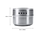 9PCS Magnetic Spice Jars Stainless Steel Spice Tins Seasoning Container free Rack Stickers