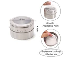 9PCS Magnetic Spice Jars Stainless Steel Spice Tins Seasoning Container free Rack Stickers