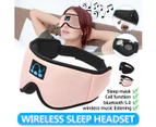 pink Wireless Bluetooth 5.0 Eye Mask Sleep Music Headphone Built-in Speakers Sleep Mask Earphone Camping Travel