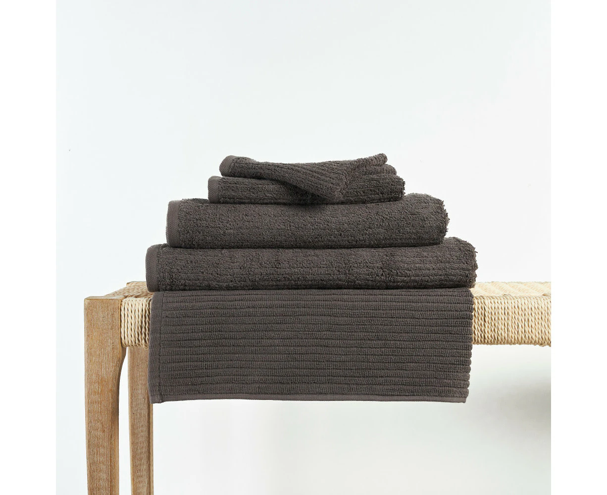 In2linen Classic Egyptian Cotton Ribbed Towel Range | Charcoal