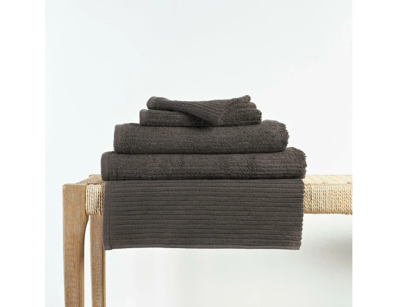 In2linen Classic Egyptian Cotton Ribbed Towel Range | Charcoal