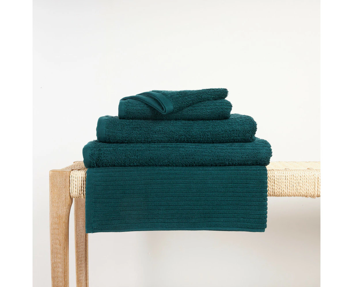 In2linen Classic Egyptian Cotton Ribbed Towel Range | Teal Green