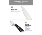Kitchen Chef Knife Sharp 9 Piece Set, Premium Stainless Steel Knife Blade & Hollow Non-Slip Handles - 360 Degree Rotating Block Stand Cooking Set - Black