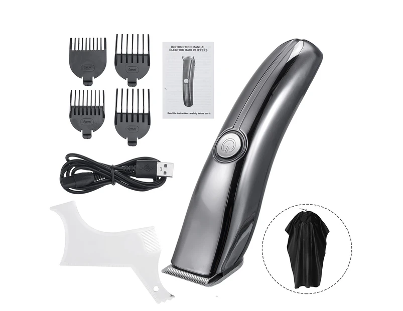 1200mAh Men Professional Electric Hair Clipper USB Rechargeable Cordless Hair Trimmer Haircut Machine w/ Barber Shawl
