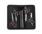 6Pcs Stainless Pet Dog Cat Hair Grooming Scissors Cutting Curved Thinning Shears