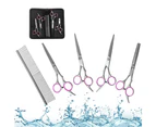 6Pcs Stainless Pet Dog Cat Hair Grooming Scissors Cutting Curved Thinning Shears