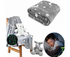 Luminous Blanket,Super Soft Flannel Sun And Moon Print Luminous Blanket Bed Sheet for Children and Adults,Portable Blankets Light Weight Keep Warm