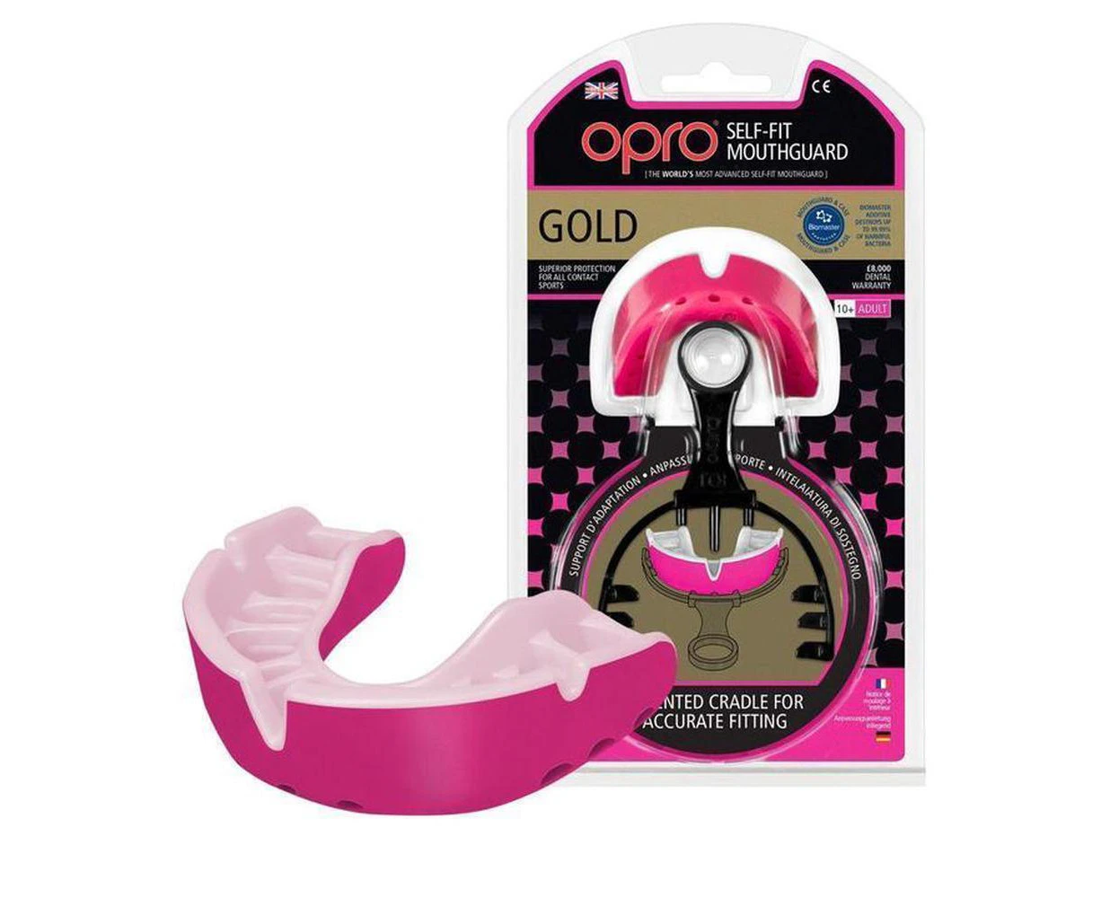 Gold Mouthguard (Pink/White)