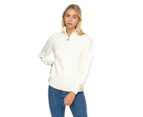 Tommy Hilfiger Women's Petunia Half-Zip Sweater - White Suede
