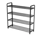 4 Tiers Multi-layer Shoe Rack Storage Organizer Shelf Stand Shelves Stainless Home Storage Shelf Black