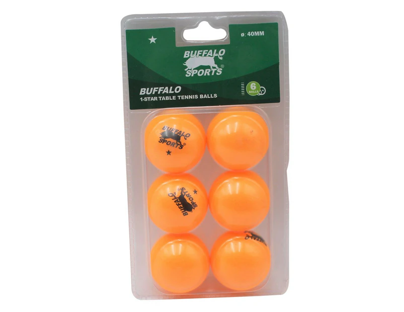 Buffalo Sports Cup 1 Star Table Tennis Balls - 6 Pack