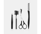 black 4 pcs Eyebrow Trimmer Suit Stereoscopic Cutting Eyebrow Skin Care Clip Comb for Girls