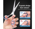 blue 9pcs Hair Scissors Trimmer Cutting Thinning Shears Comb Clips Scissors Case
